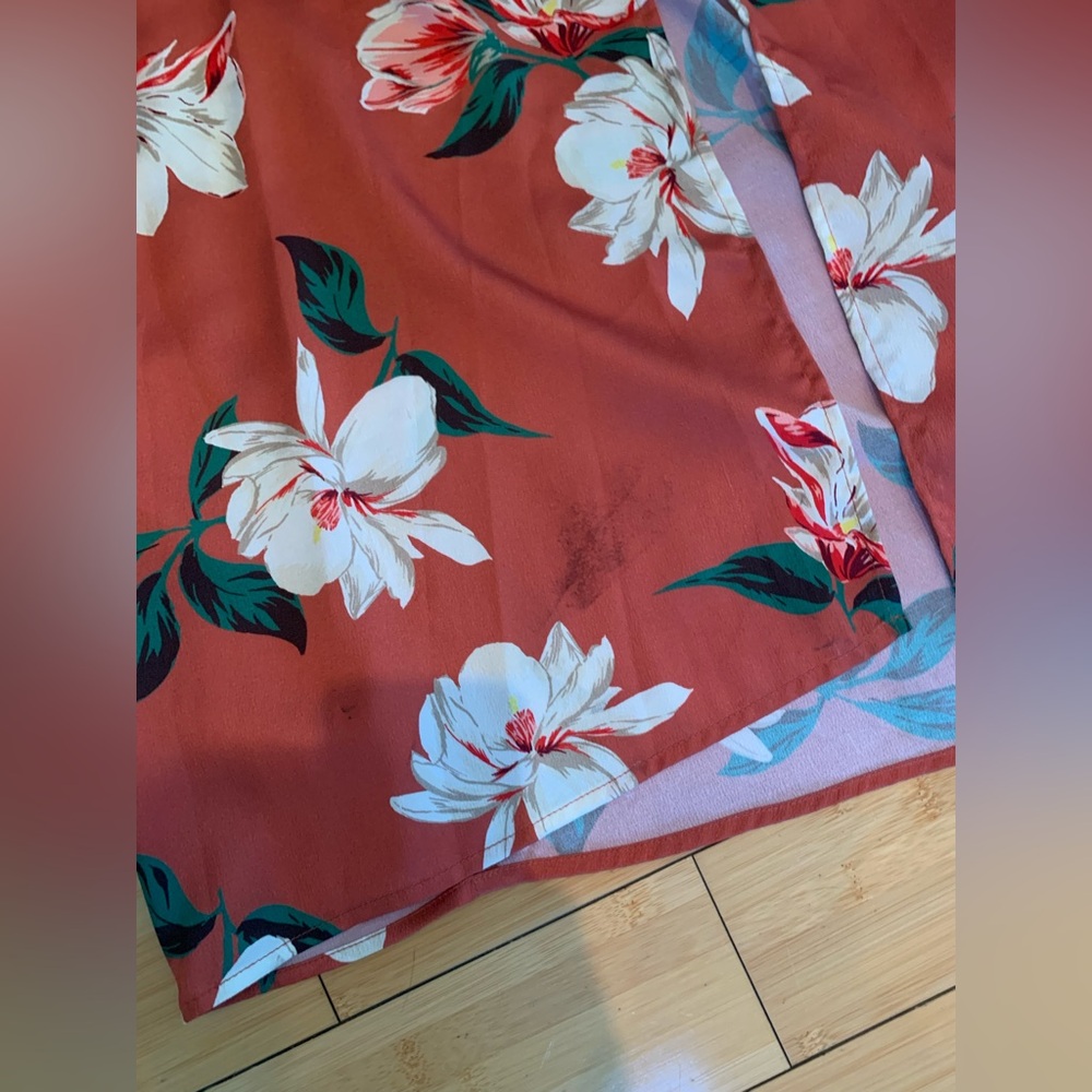 dRA Los Angeles Dark Orange Floral Cutout Maxi Dress - Picture 9 of 13